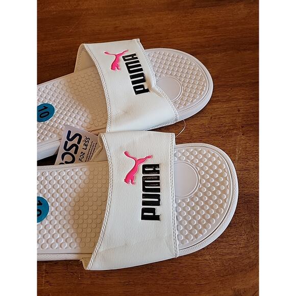 PUMA Women's Slides Size 10 White Pink - Picture 2 of 5